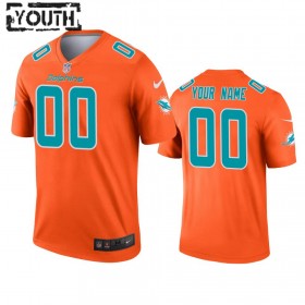 Lasten Miami Dolphins NFL Pelipaita Custom Orange Inverted Legend